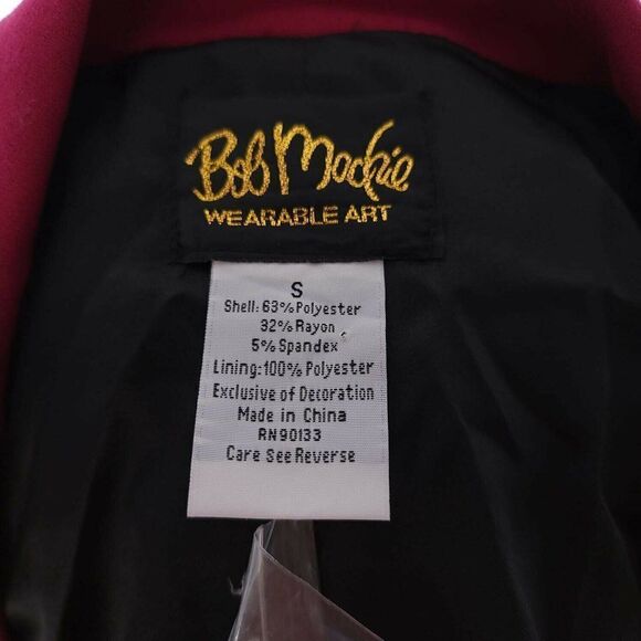 NEW Bob Mackie Blazer Jacket Size S Fuchsia Embroidered Beaded - Picture 7 of 11